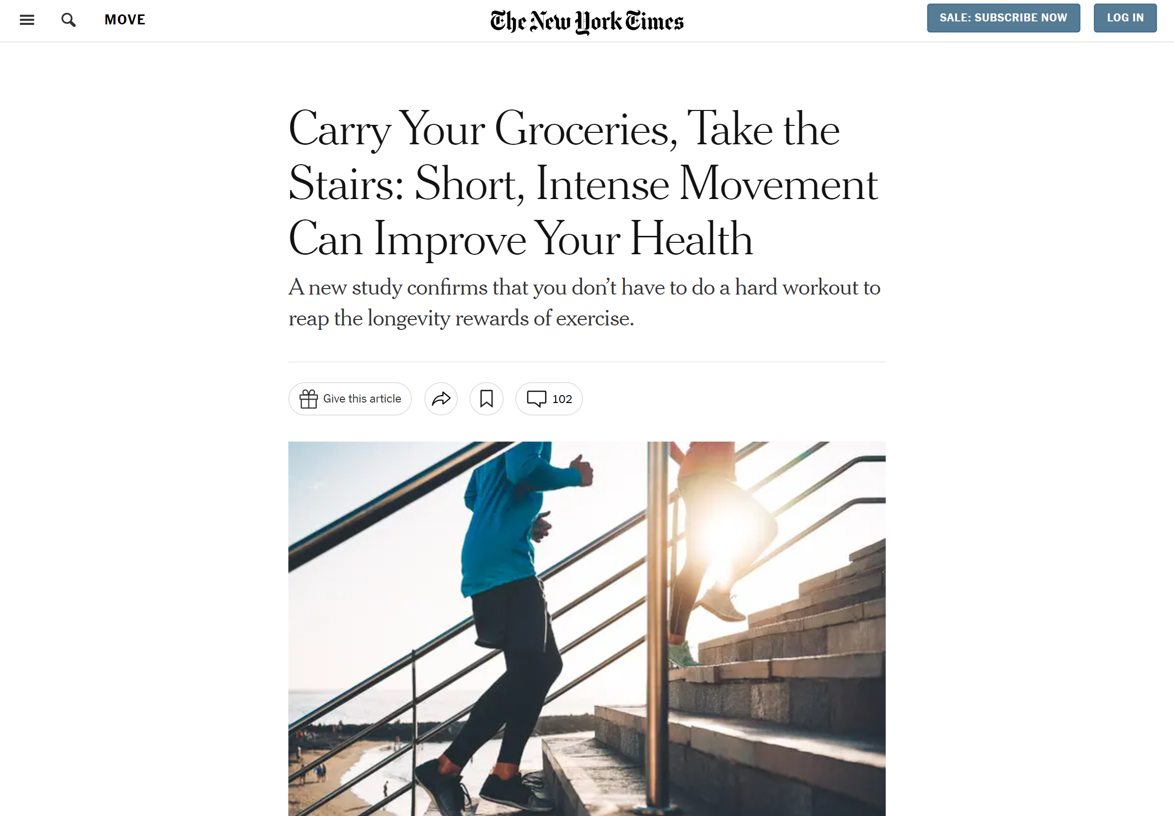 Headline: exercise is good for you